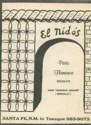 Program for El Nido’s “Patio Flamenco”, 