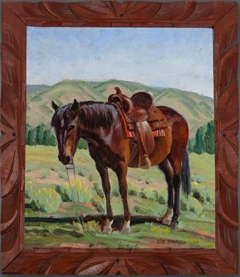 3-MOA-Welsher Donation Ila Macfee Turner, Shorty Horse, 1920s, oil, 10 x 12 inches. 