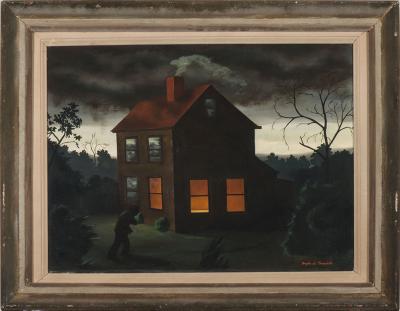 Angelo Di Benedetto, Shelter, n.d., oil on canvas, 19 x 24 in. Collection of the New Mexico Museum of Art. Gift of Mr. and Mrs. Charles Kober, 1947 (43.23P) Photo by Cameron Gay  Angelo Di Benedetto