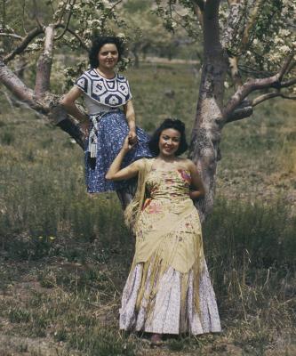 19-NMHM-2019 Women in fiesta costume, Santa Fe, New Mexico ca. 1940-1945.