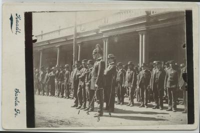 Rough Riders being sworn in by Captain Charles L. Cooper 